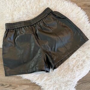 Vegan Faux Leather Shorts Elastic Medium Grunge VSCO 90s Rocker
